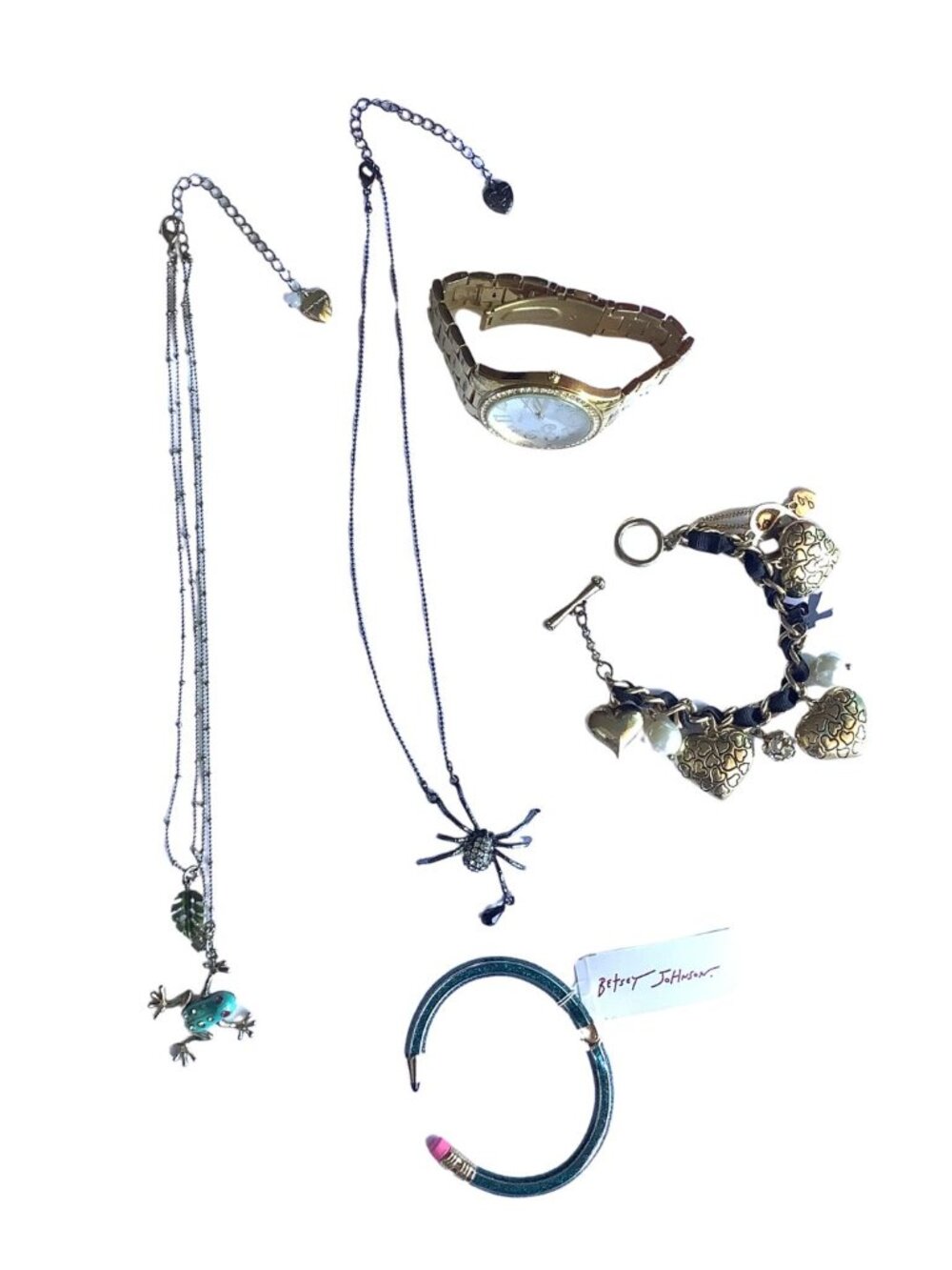 Betsey Johnson Jewelry Lot Bracelets Necklaces Watch